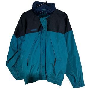 Vtg Columbia Bugaboo Windbreaker Jacket Men's M Blue Green Shell Only 90s Y2K